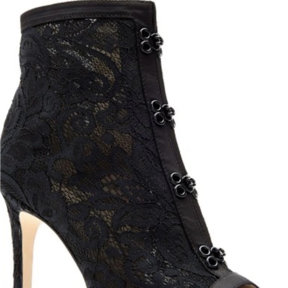 Katy Perry The Fame Lace open toe black, high heel Bootie shoe NWOT SZ 8.5 - Picture 13 of 14